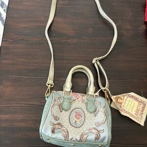 Aratta Crossbody Bag in Blues and Gold